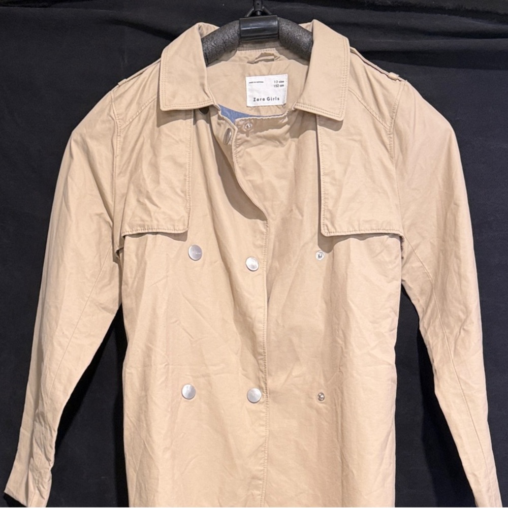 Zara Beige Double-Breasted Trench Coat
